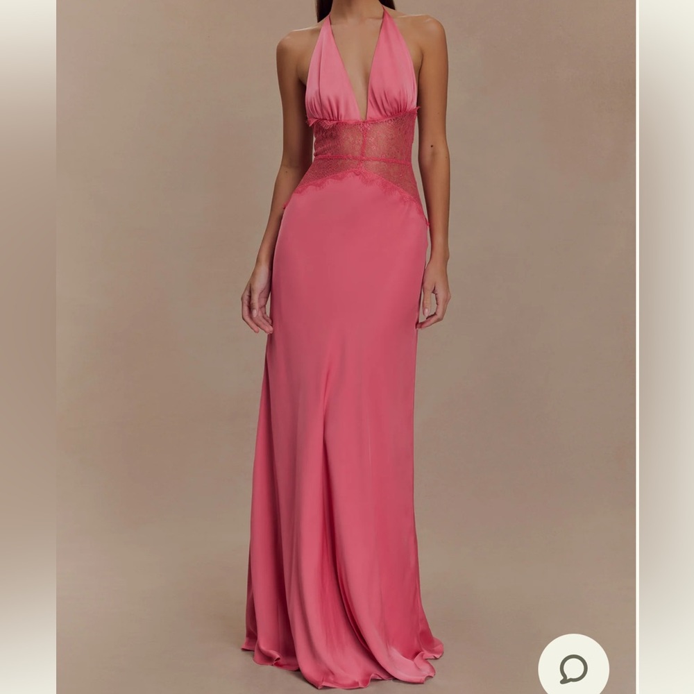 Meshki Pink Halter Maxi Dinah Dress